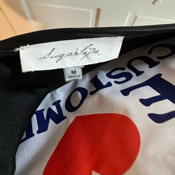 Sugar Lips Leather Detail Dress - Picture 4 of 6